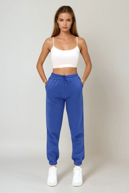 Saks 3 İplik İçi Şardonlu Jogging Eşofman Altı