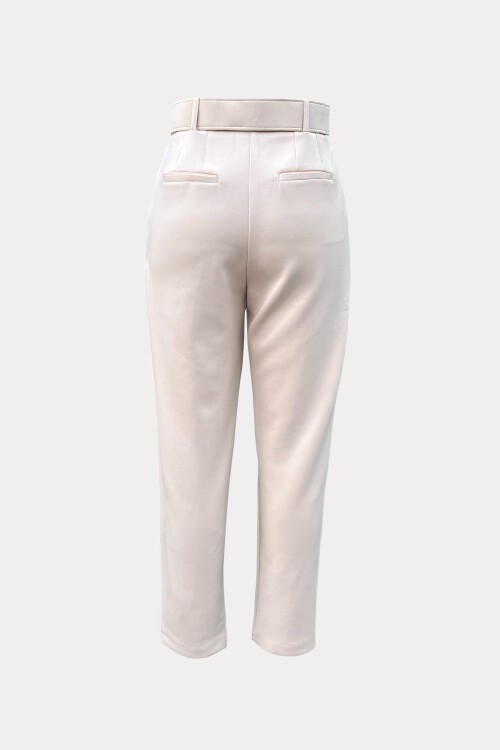 Bej Kemerli Pantolon