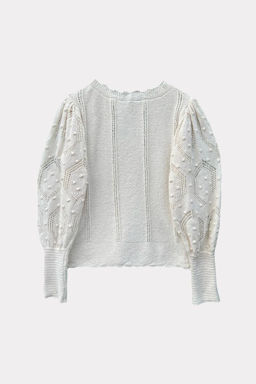 Bej Motifli Triko Kazak