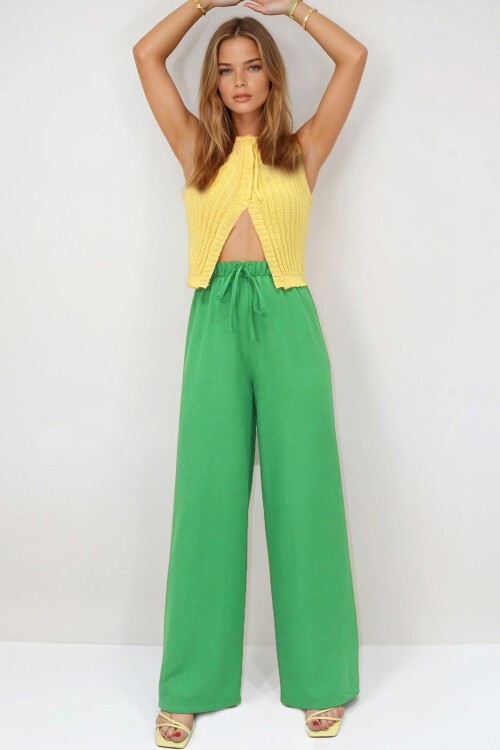 Benetton Bağcıklı Beli Lastikli Aerobin Palazzo Pantolon