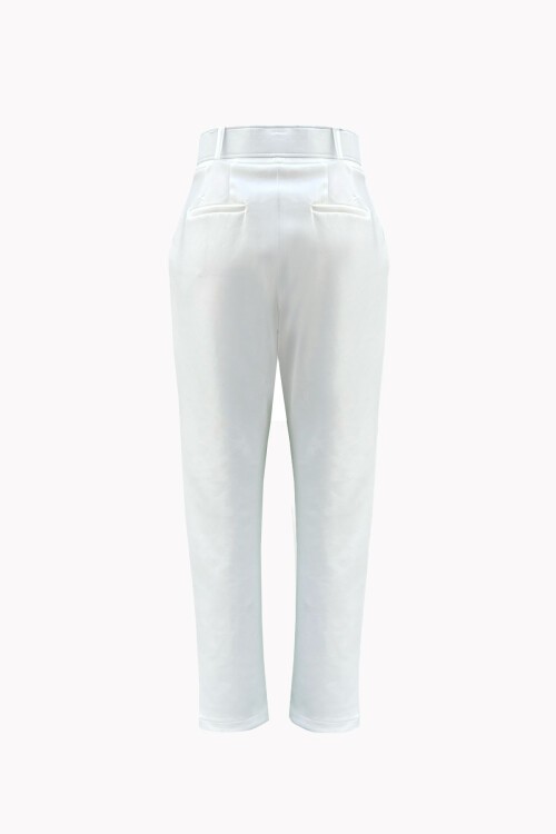Beyaz Kemerli Pantolon