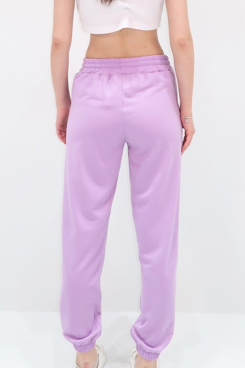 Koyu Lila Beli Ve Paçası Lastikli Basic Eşofman Altı