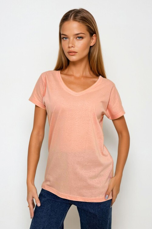 Pudra V Yaka Basic T Shirt