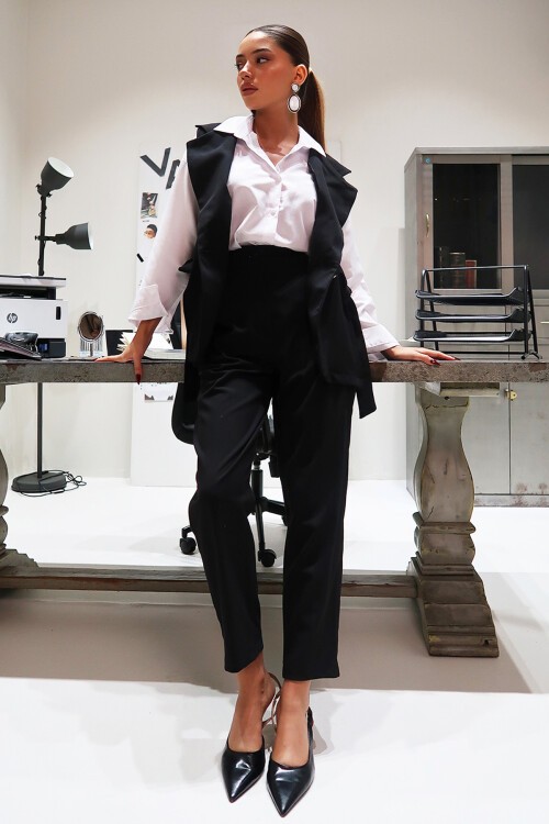 Siyah Yüksek Bel Pantolon