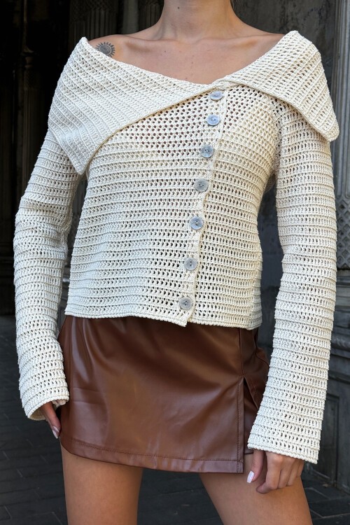 Vanilya Rustik Ajurlu Bluz