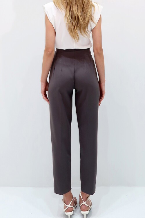 Antrasit Yüksek Bel Havuç Pantolon