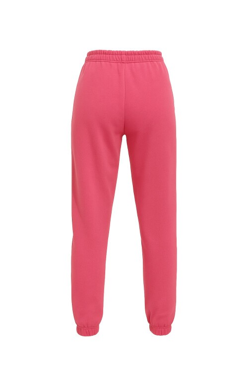 Fuşya Beli Ve Paçası Lastikli Basic Eşofman Altı