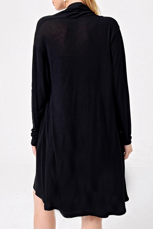 Siyah Şal Yaka Viscon Hırka