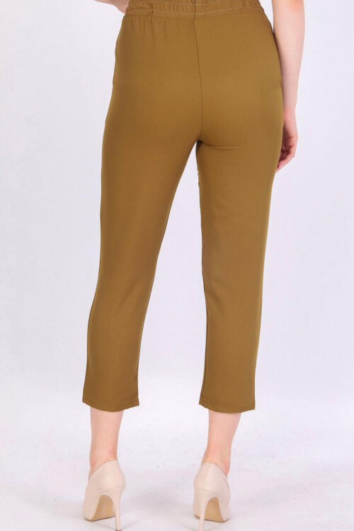 Hardal Çift Cepli Beli Lastikli Havuç Pantolon