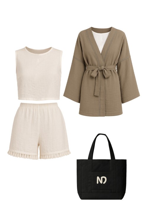 Mix Yelek Şort Çanta Ve Gözlük - Golden Hour V00029