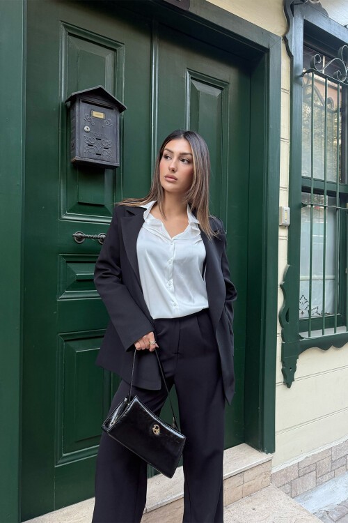 Siyah Blazer Ceket Ve Pantolon Takım