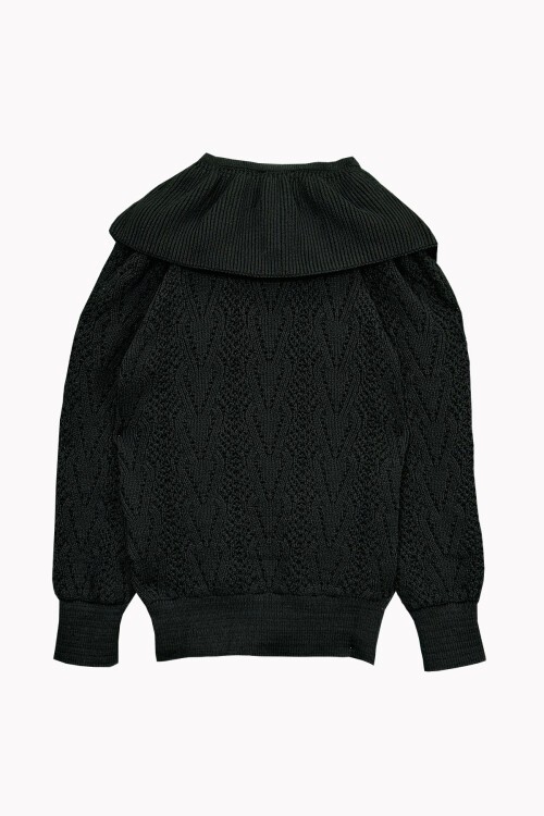 Siyah İncili Triko Kazak