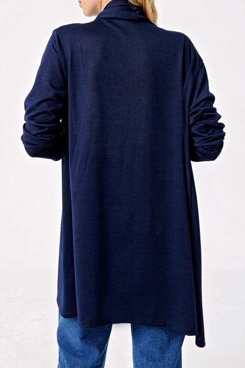 Lacivert Şal Yaka Viscon Hırka