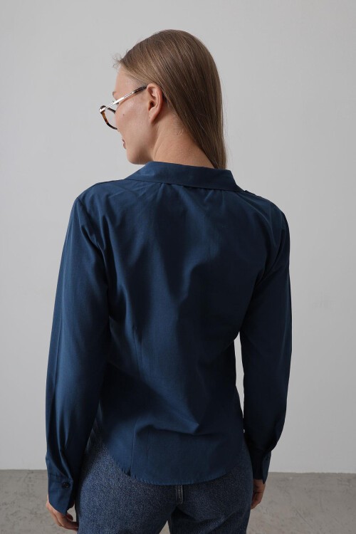 İndigo Slim Fit Uzun Kol Basic Gömlek