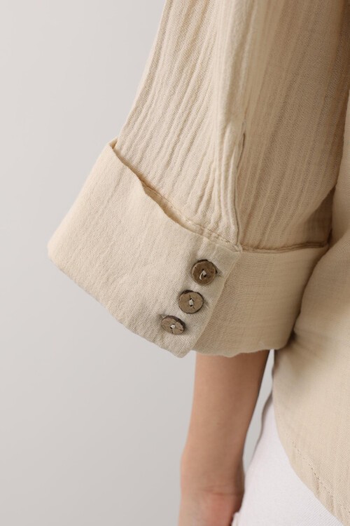 Taş Kolları Duble Müslin Gömlek