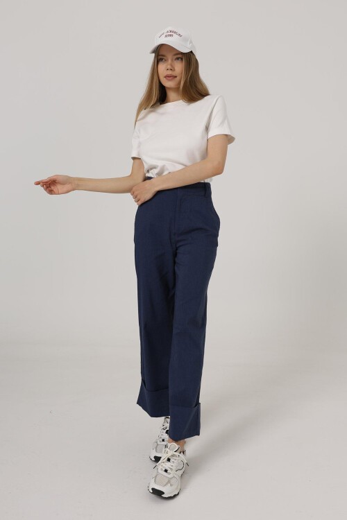 İndigo Çift Cepli Duble Paça Pantolon