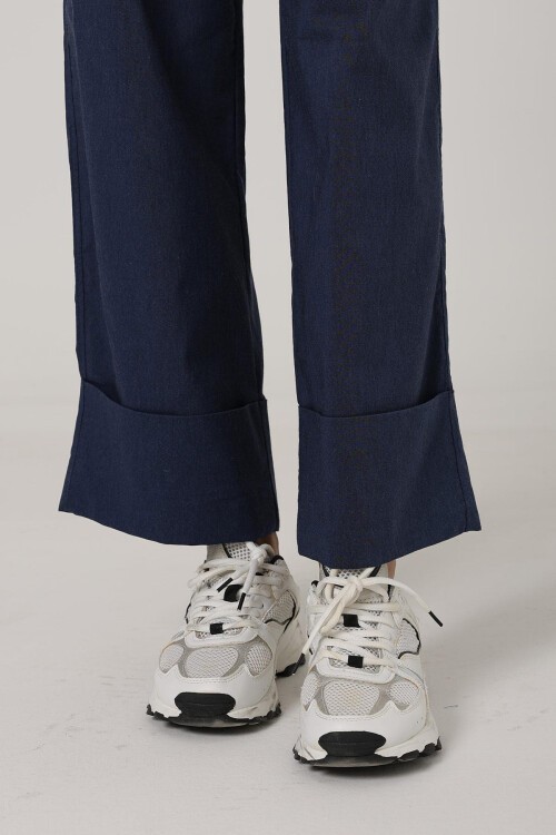 İndigo Çift Cepli Duble Paça Pantolon