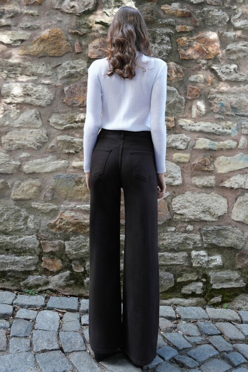 5 Cepli Yüksek Bel Palazzo Jean