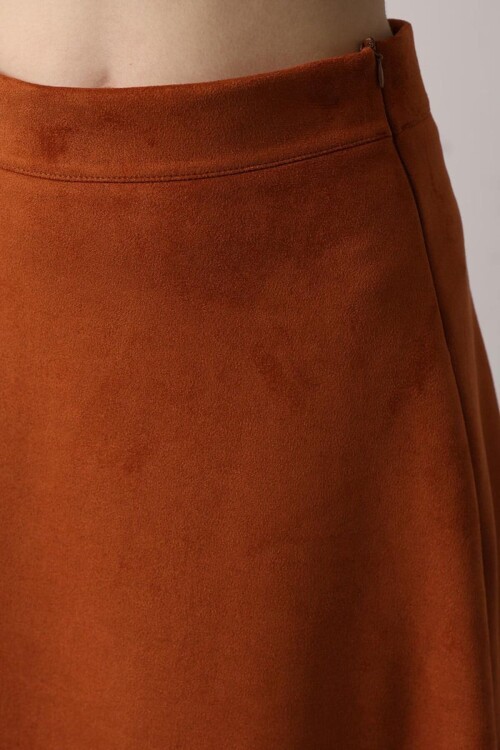 Beli Lastikli Fermuar Kapamalı Basic Midi Boy Etek