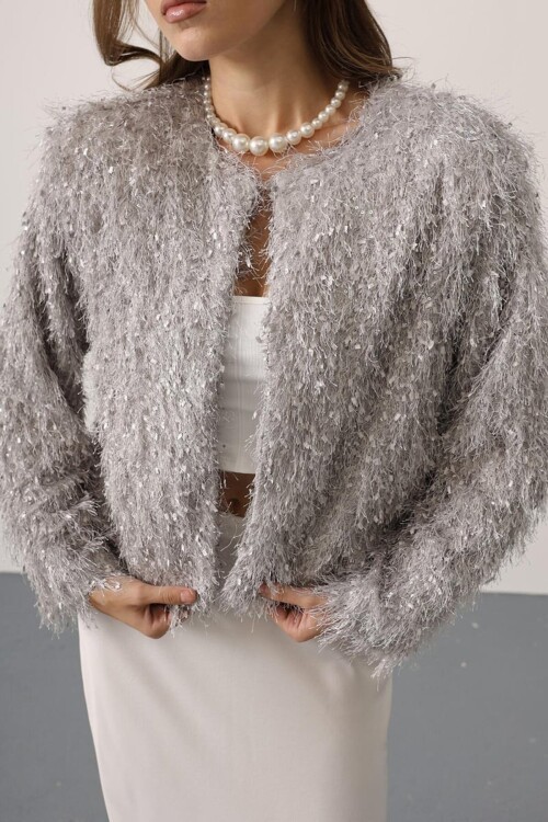 Bisiklet Yaka Astarlı Sakal Ip Ceket