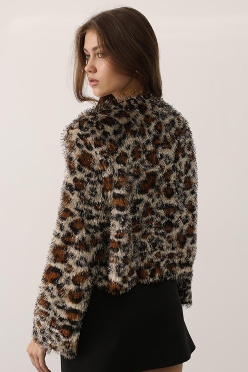 Bisiklet Yaka Astarlı Sakal Ip Ceket