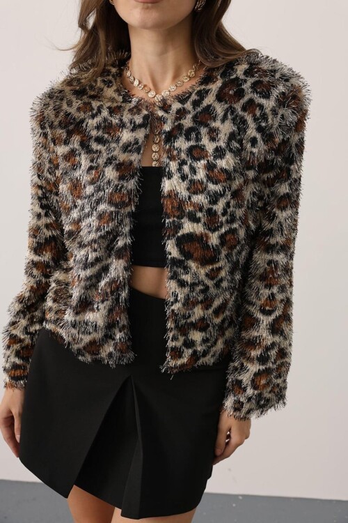 Bisiklet Yaka Astarlı Sakal Ip Ceket