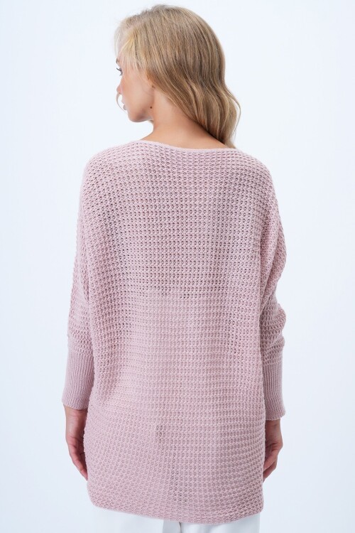 Bisiklet Yaka Fiyonk Detaylı Triko Bluz