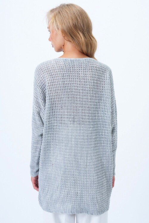 Bisiklet Yaka Fiyonk Detaylı Triko Bluz