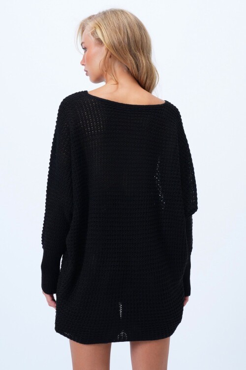 Bisiklet Yaka Fiyonk Detaylı Triko Bluz