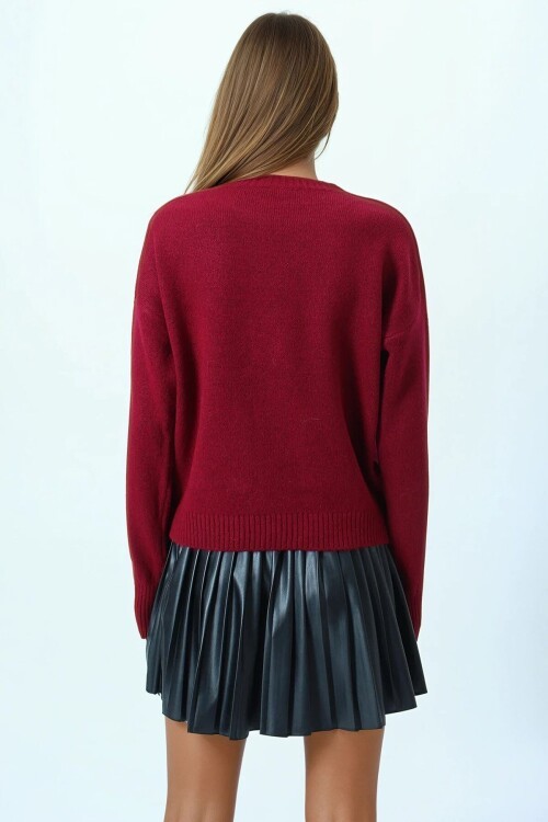 Çift Cepli Bisiklet Yaka Triko Kazak