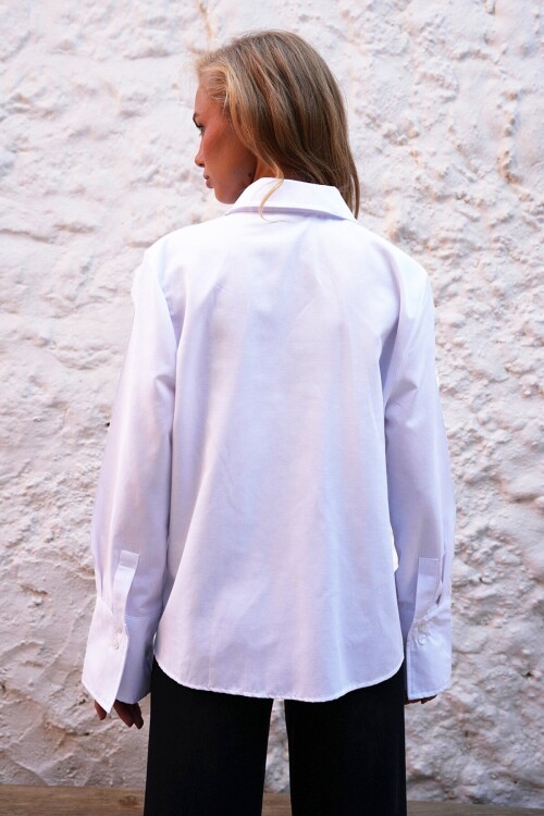 Nervür Dikişli Gizli Patlı Tasarım Gömlek