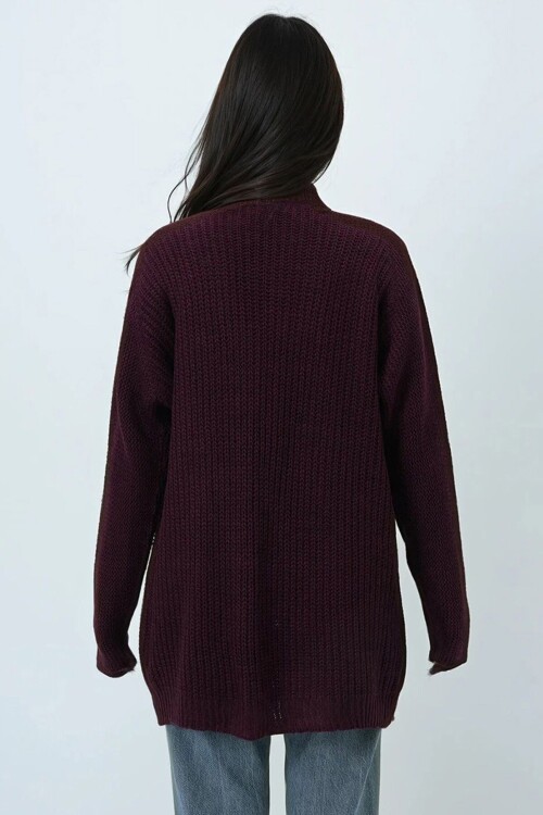 Selanik Örgü Uzun Basic Hırka