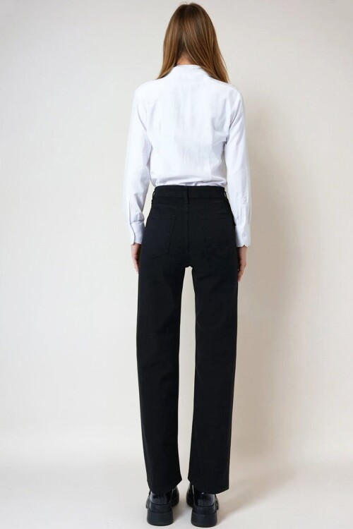 Siyah 5 Cepli Bol Paça Palazzo Jean