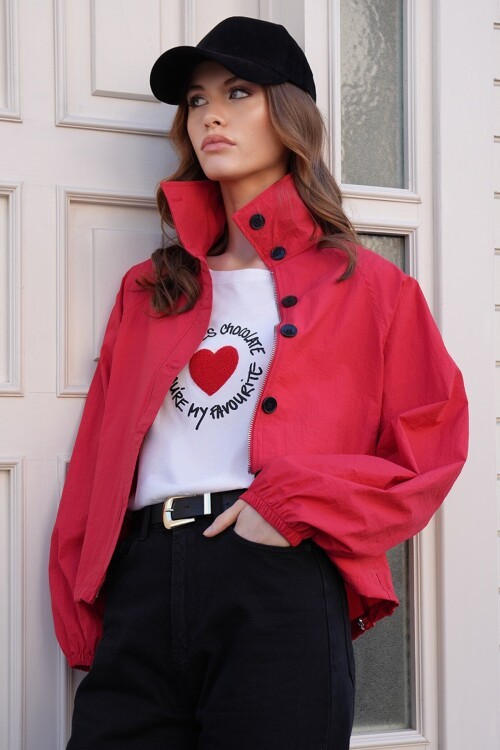 Su İtici Dik Yaka Bomber Ceket