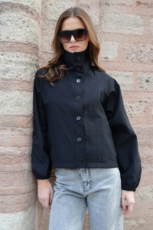 Su İtici Dik Yaka Bomber Ceket