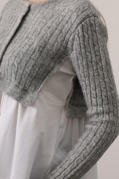 Triko Panel Detaylı Katmanlı Bluz