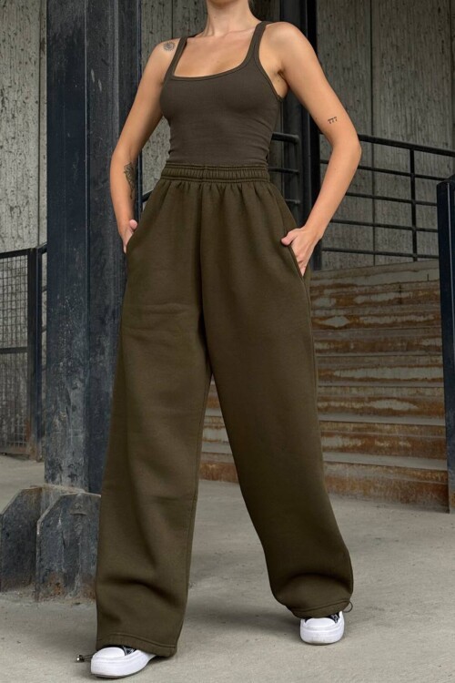 Beli ve Paçası LAstikli Çift Cepli 3 İplik Eşofman Altı