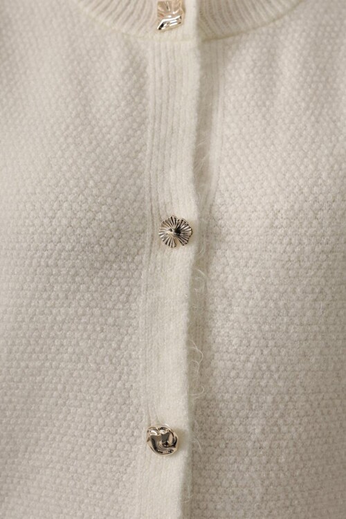 Bisiklet Yaka Düğmeli Kolsuz Triko Bluz