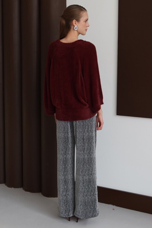 Bisiklet Yaka Geniş Kollu Yumoş Kazak