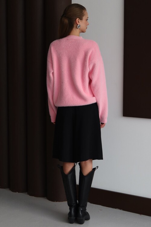 Bisiklet Yaka Geniş Kollu Yumoş Kazak