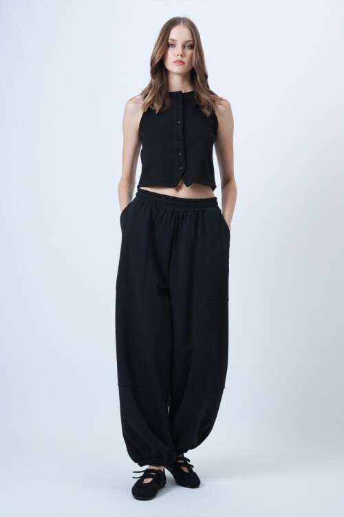 Çift Cepli Dikiş Detaylı Jogger Pantolon