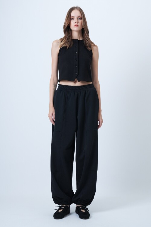 Çift Cepli Dikiş Detaylı Jogger Pantolon