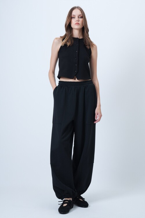 Çift Cepli Dikiş Detaylı Jogger Pantolon