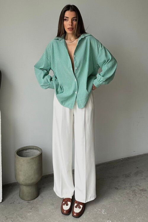 Çizgili Oversize Gömlek