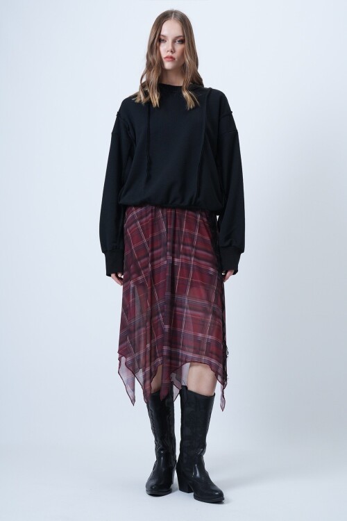 Dikiş Detaylı Oversize Tasarım Sweatshırt