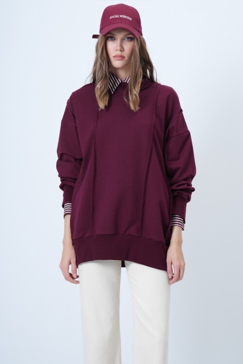 Dikiş Detaylı Oversize Tasarım Sweatshırt
