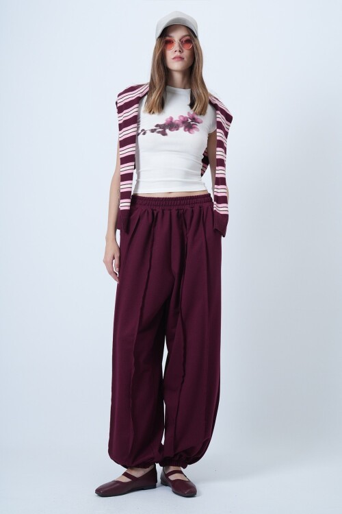 Dikiş Detaylı Paçası Lastikli Jogger Pantolon