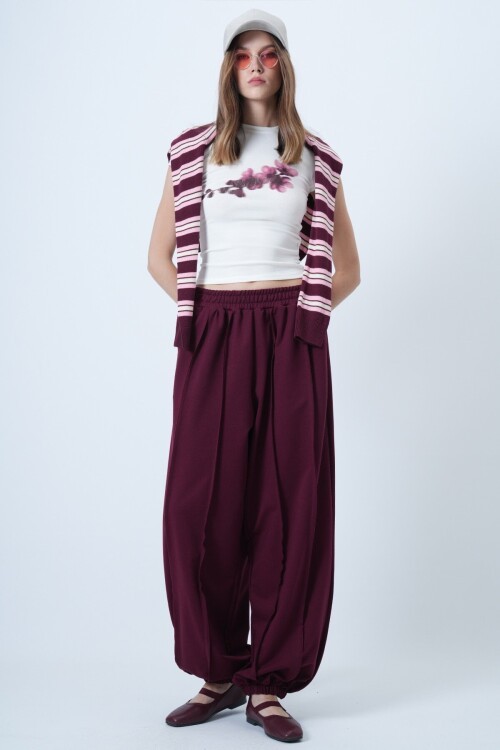 Dikiş Detaylı Paçası Lastikli Jogger Pantolon