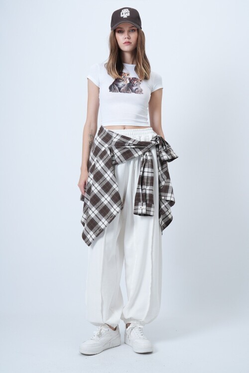 Dikiş Detaylı Paçası Lastikli Jogger Pantolon