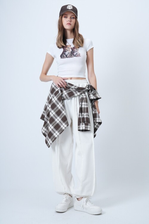 Dikiş Detaylı Paçası Lastikli Jogger Pantolon